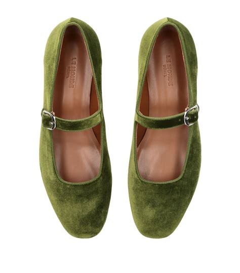 velvet mary jane ballet flats